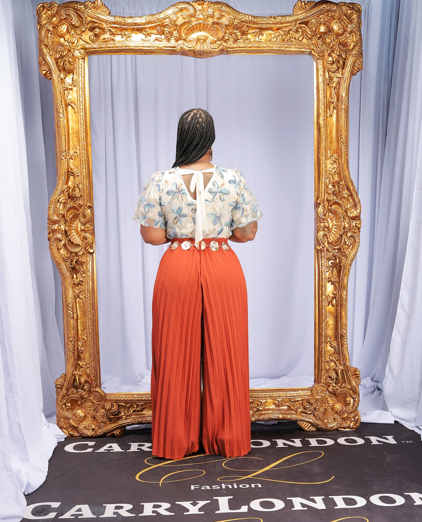 Golden Ember Pleated Pants
