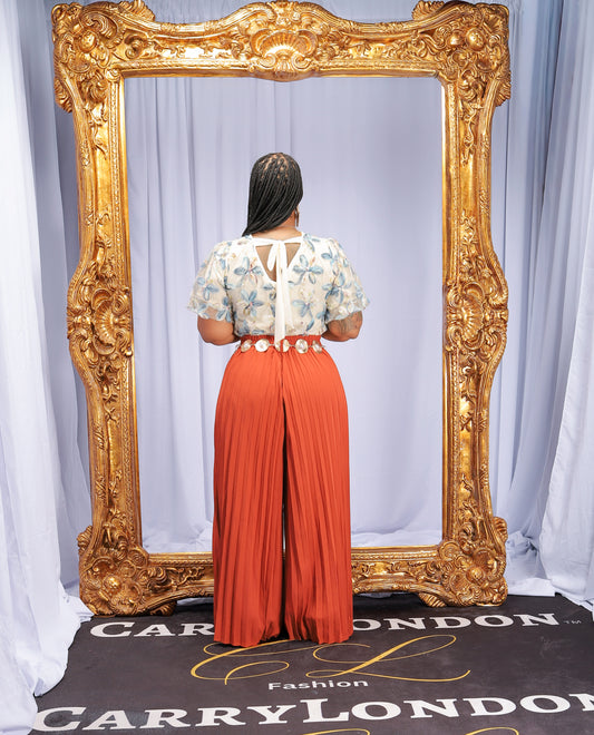 Golden Ember Pleated Pants