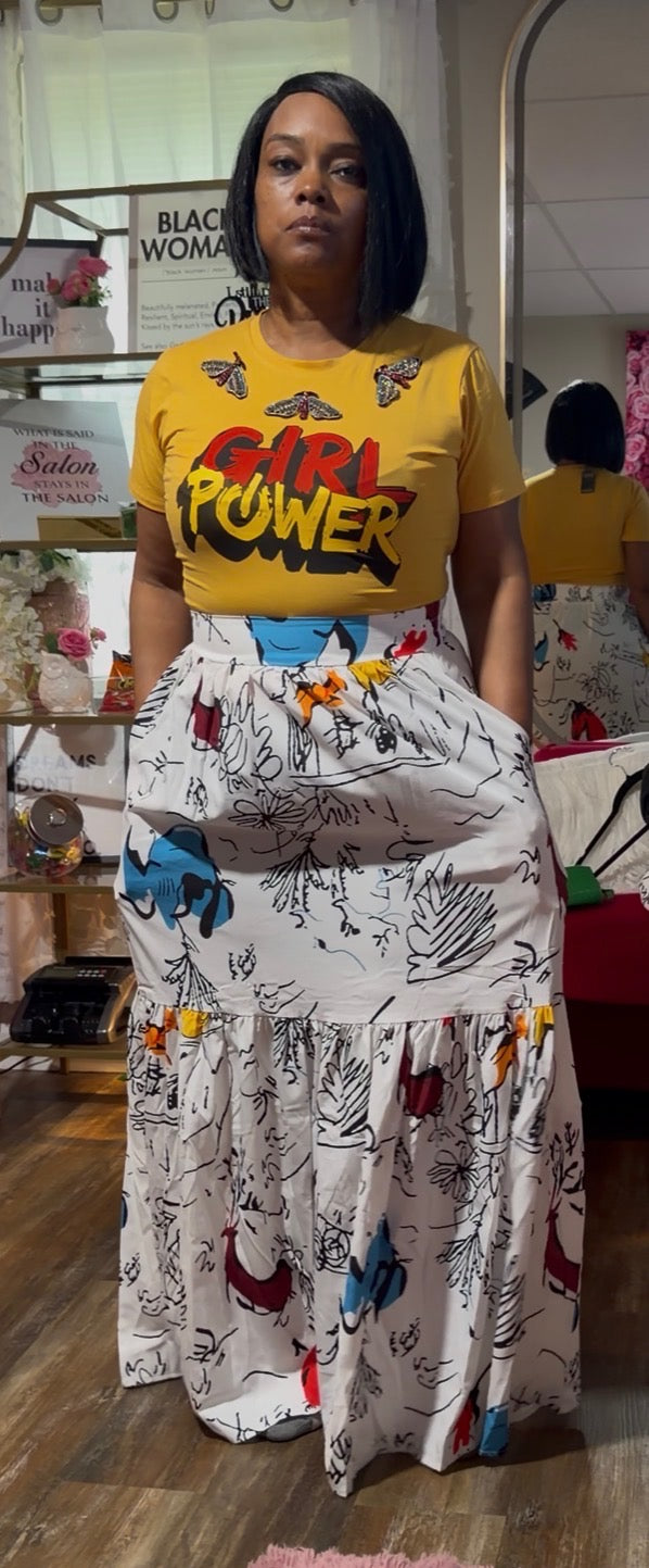 Girl Power Butterfly Bling Tee