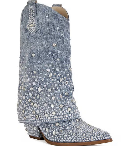 Luxe Spark Denim Boots
