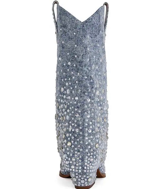 Luxe Spark Denim Boots